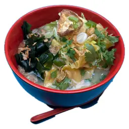 Shrimp gyoza miso soup